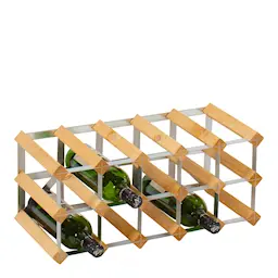 Traditional Wineracks Påbyggnadsbart Vinställ för 15 flaskor ljust Trä 