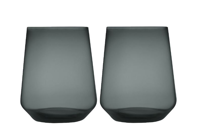 Iittala - Essence Glas 35 cl 2-pack Mörkgrå