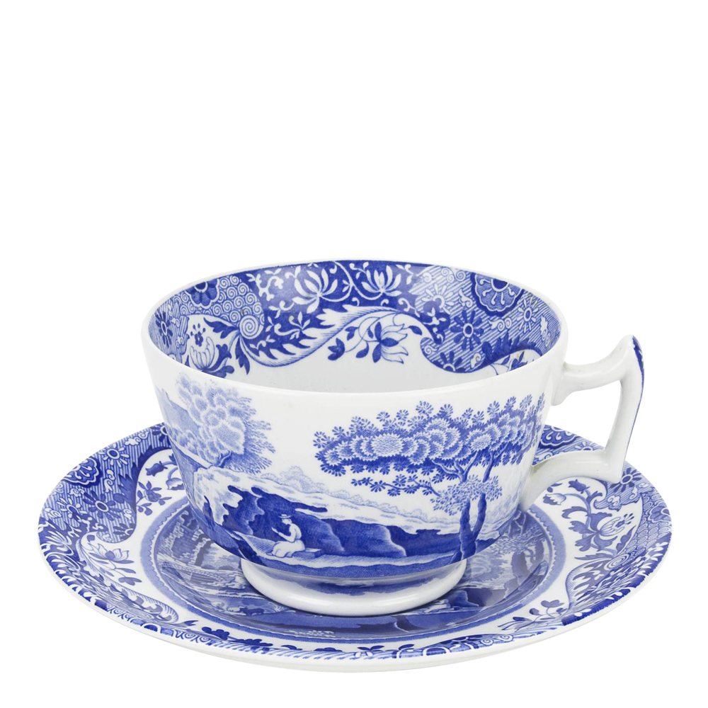 Spode – Blue Italian Kaffekopp med fat 28 cl