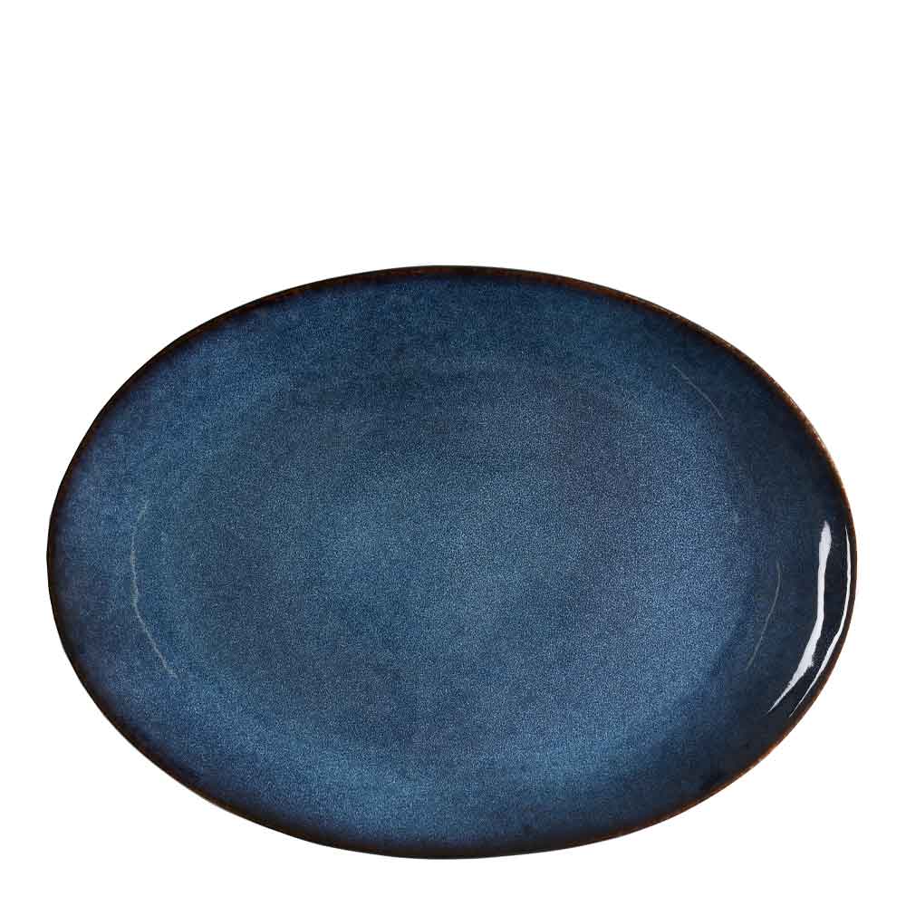 Bitz Fat Oval 45×34 cm Svart/Mörkblå