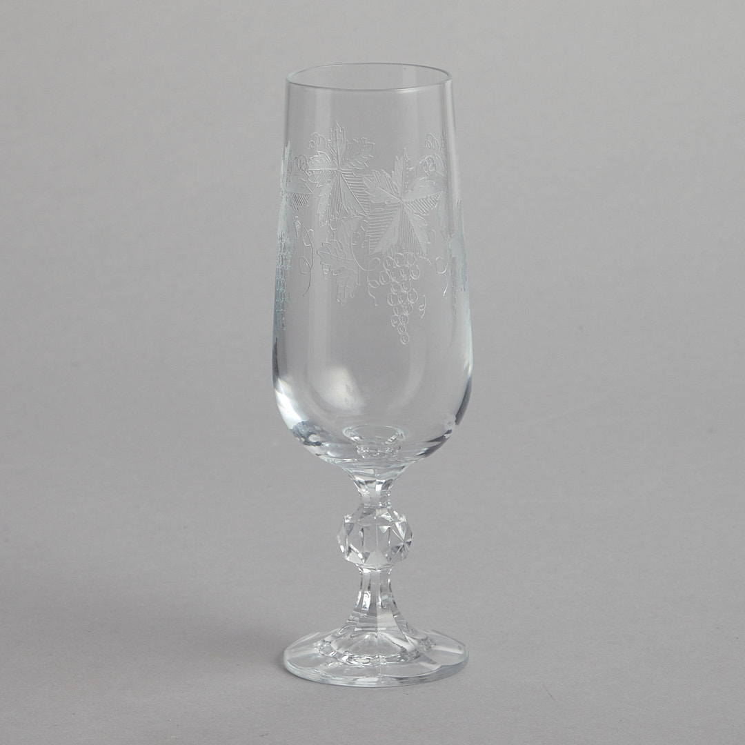 Vintage – Champagneglas med gravyr 5 st