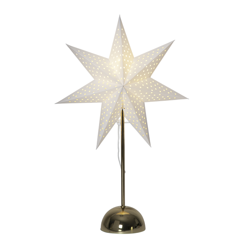 Star Trading – Lottie Stjärna på fot 55 cm Vit/Mässing