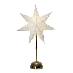 Star Trading Lottie Stjärna på fot 55 cm Vit/Mässing