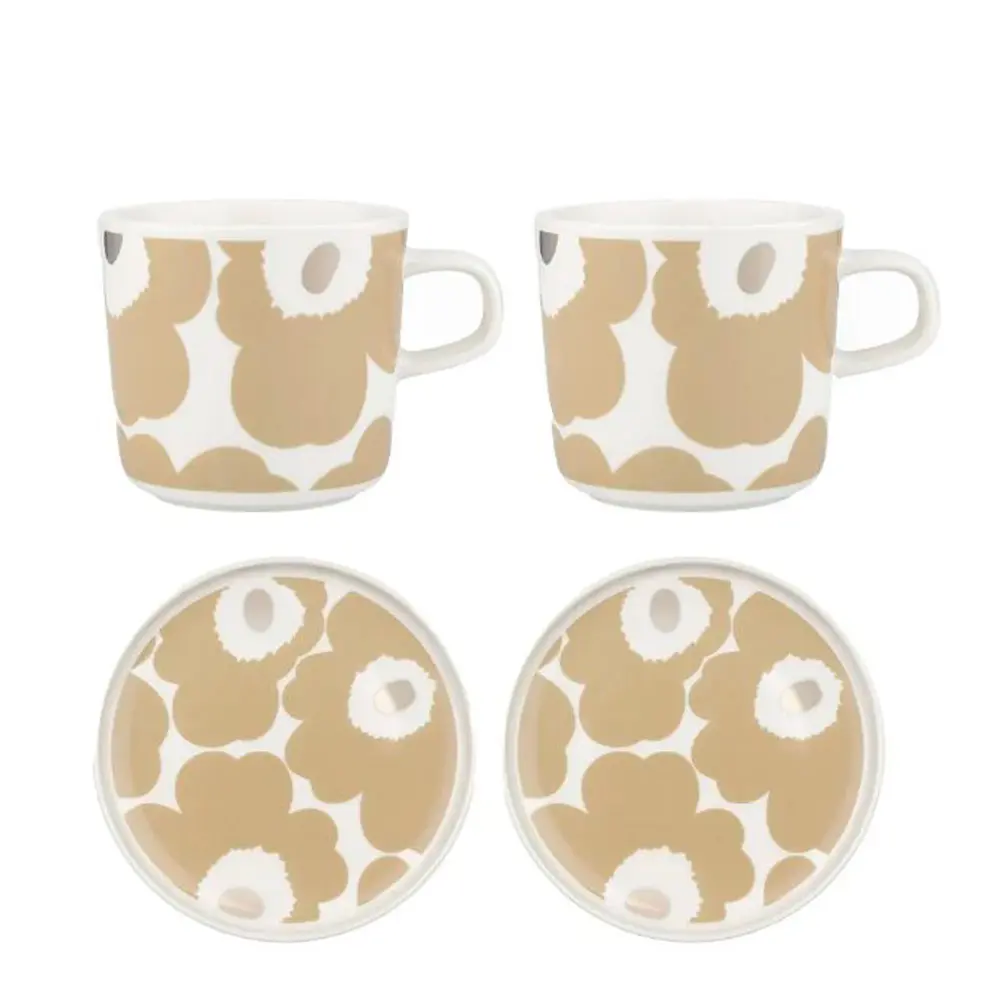 Unikko Lautanen ja Muki 2 kpl Beige/Valkoinen