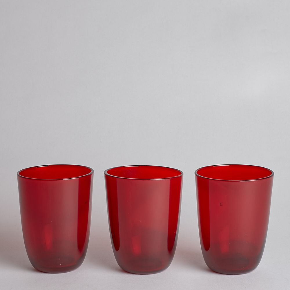 Reijmyre Glasbruk – SÅLD Rubinröda Dricksglas 3 st