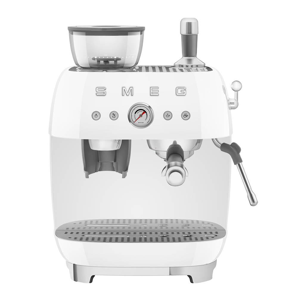 Läs mer om Smeg - Smeg Manuell Kaffemaskin med Kvarn Vit