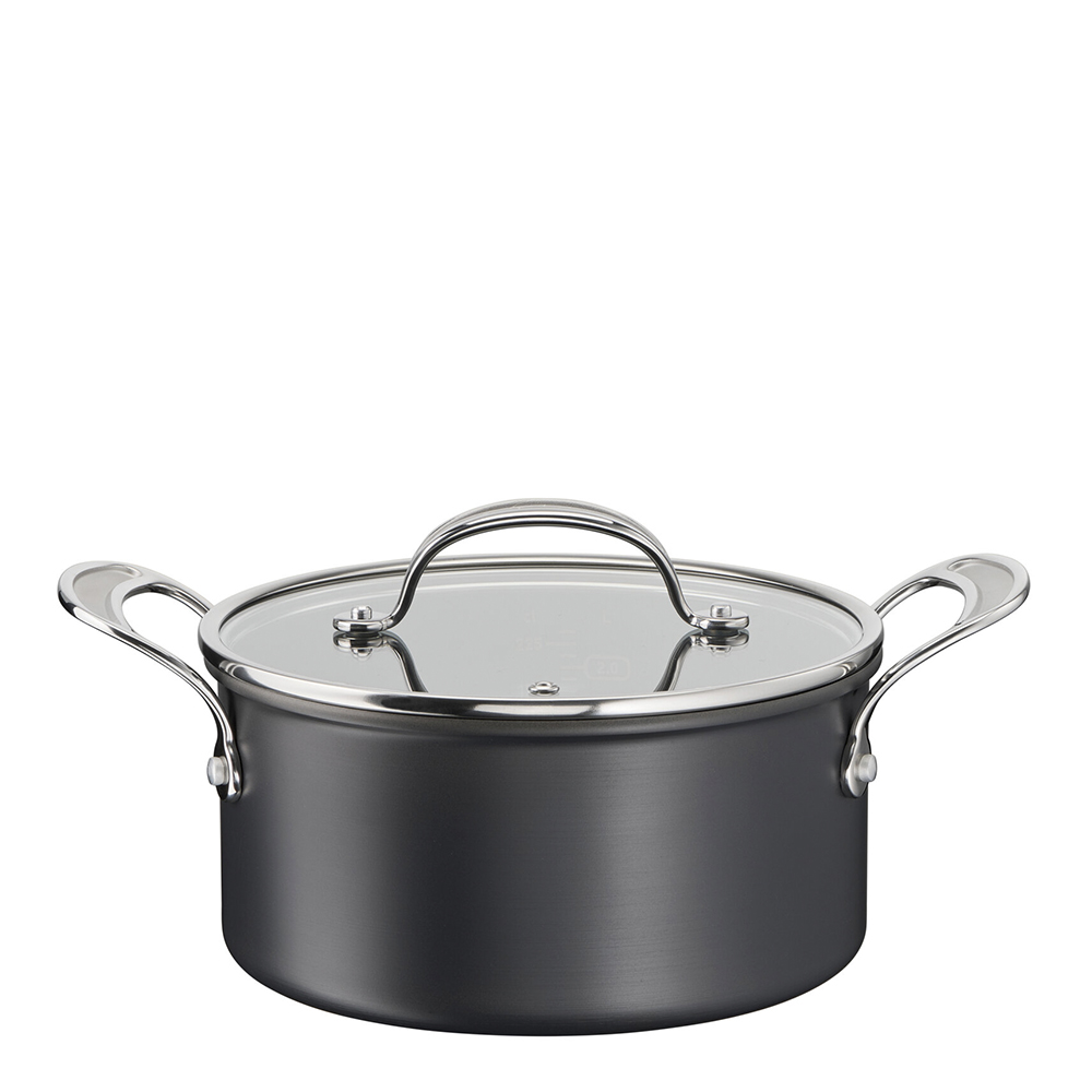 Läs mer om Jamie Oliver - Jamie Oliver Gryta Tefal Cooks Classic Hard Anodized 24 cm med lock 5,2 L