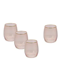 Modern House Vattenglas med Guldkant 45 cl 4-pack  Soft Pink 