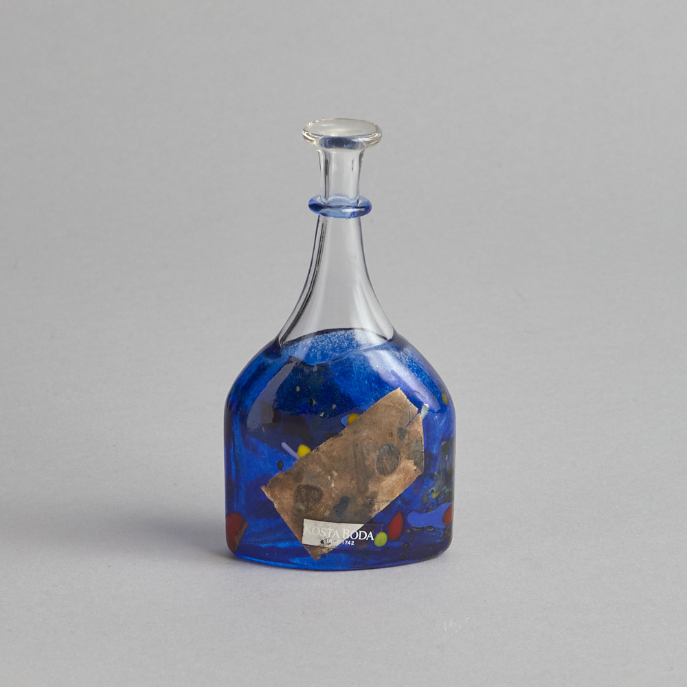 Kosta Boda – SÅLD ”Satellit” Flaska Blå