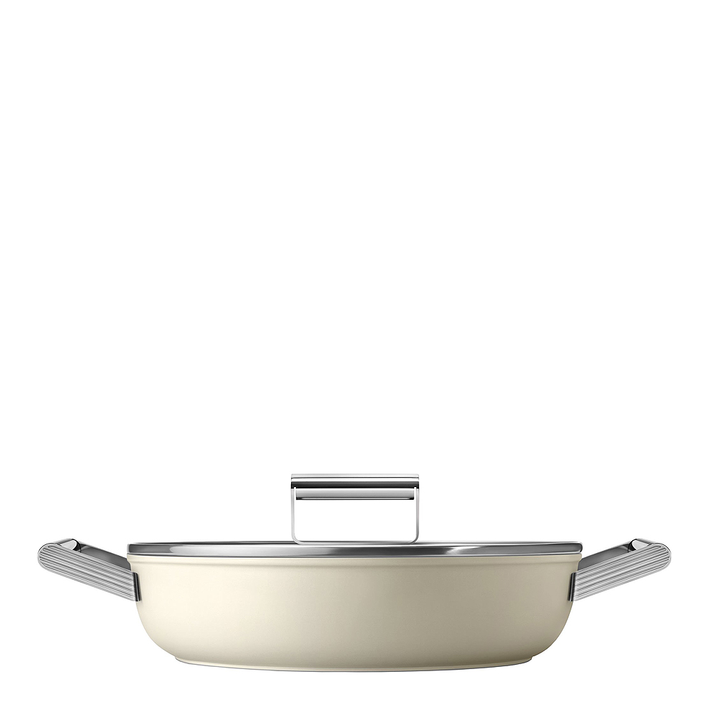 Smeg - Traktørpanne m/lokk 28 cm 3,7L creme