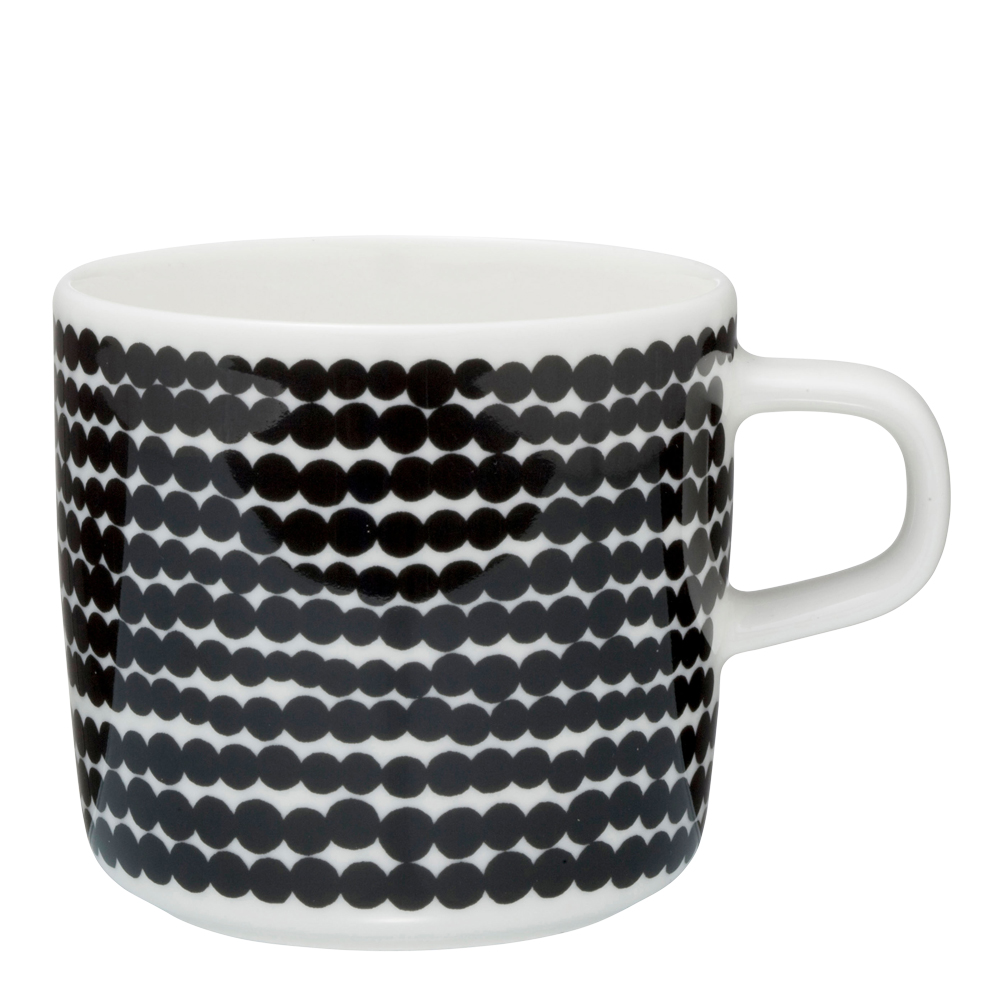 Marimekko Räsymatto Kaffemugg Svart liten prick 20 cl