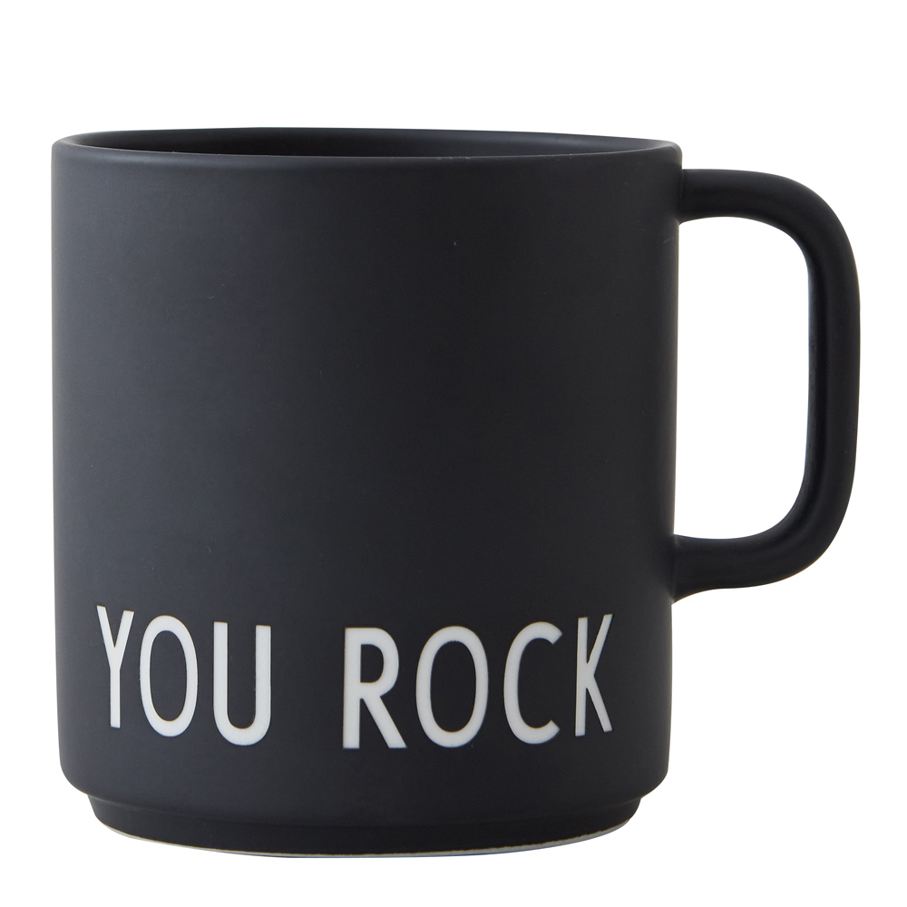 Design Letters - Favourite Cup med öra  You Rock Svart