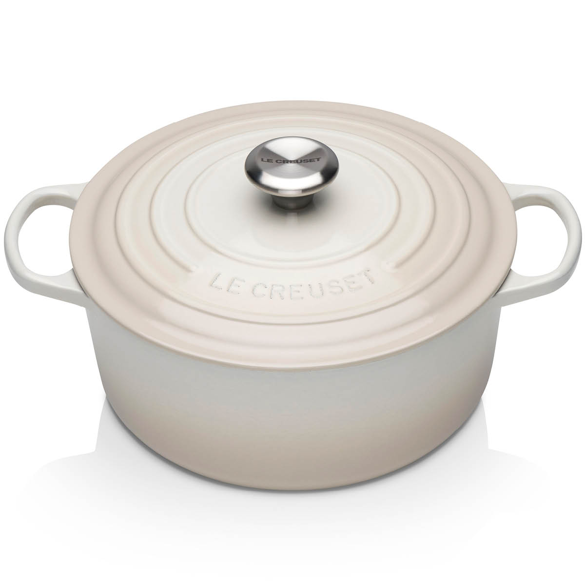 Läs mer om Le Creuset - Signature Gjutjärnsgryta rund 24 cm 4,2 L Meringue