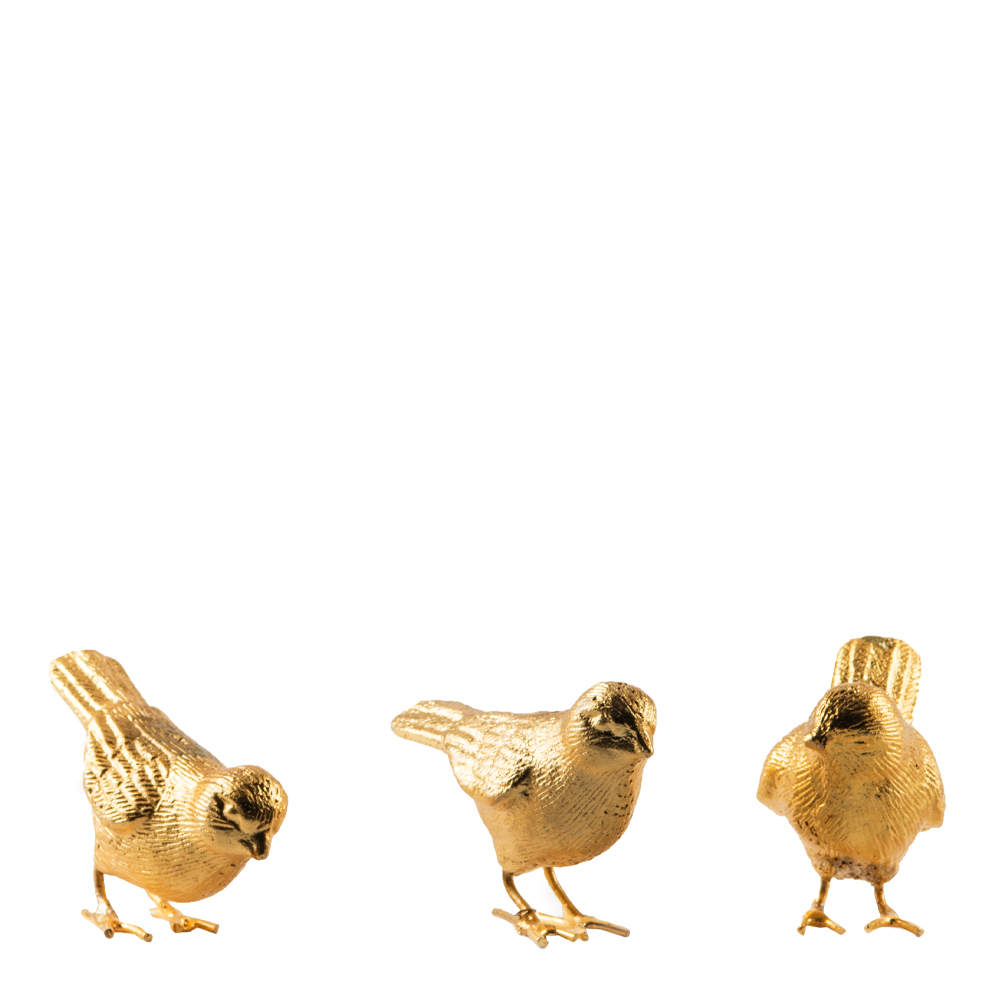 Läs mer om Pols Potten - Sparrows Fåglar 3-pack Guld