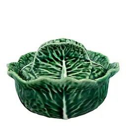 Bordallo Pinheiro Cabbage Terrin / Skål med lock Kålblad 41 cl Grön