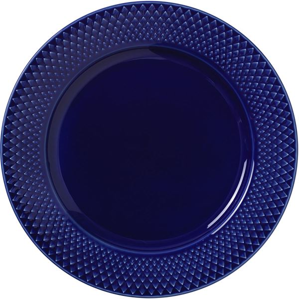 Läs mer om Lyngby Porcelain - Rhombe Color Tallrik 23 cm Mörkblå