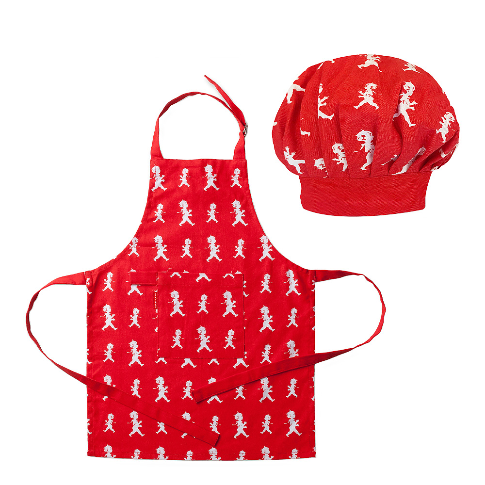 Solstickan - Förkläde + Kockmössa barn Röd