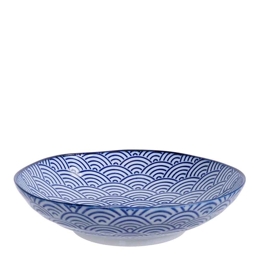 Läs mer om Tokyo Design Studio - Nippon Blue Pastatallrik 21 cm Wave