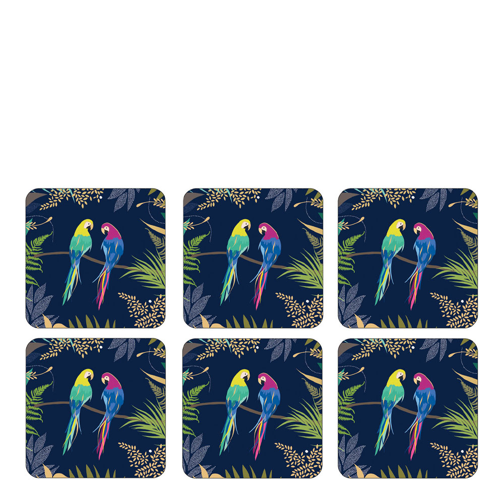 Pimpernel Parrot Glasunderlägg 6-pack