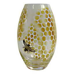 Nybro Crystal Honeycomb Vase 26 cm Gul 