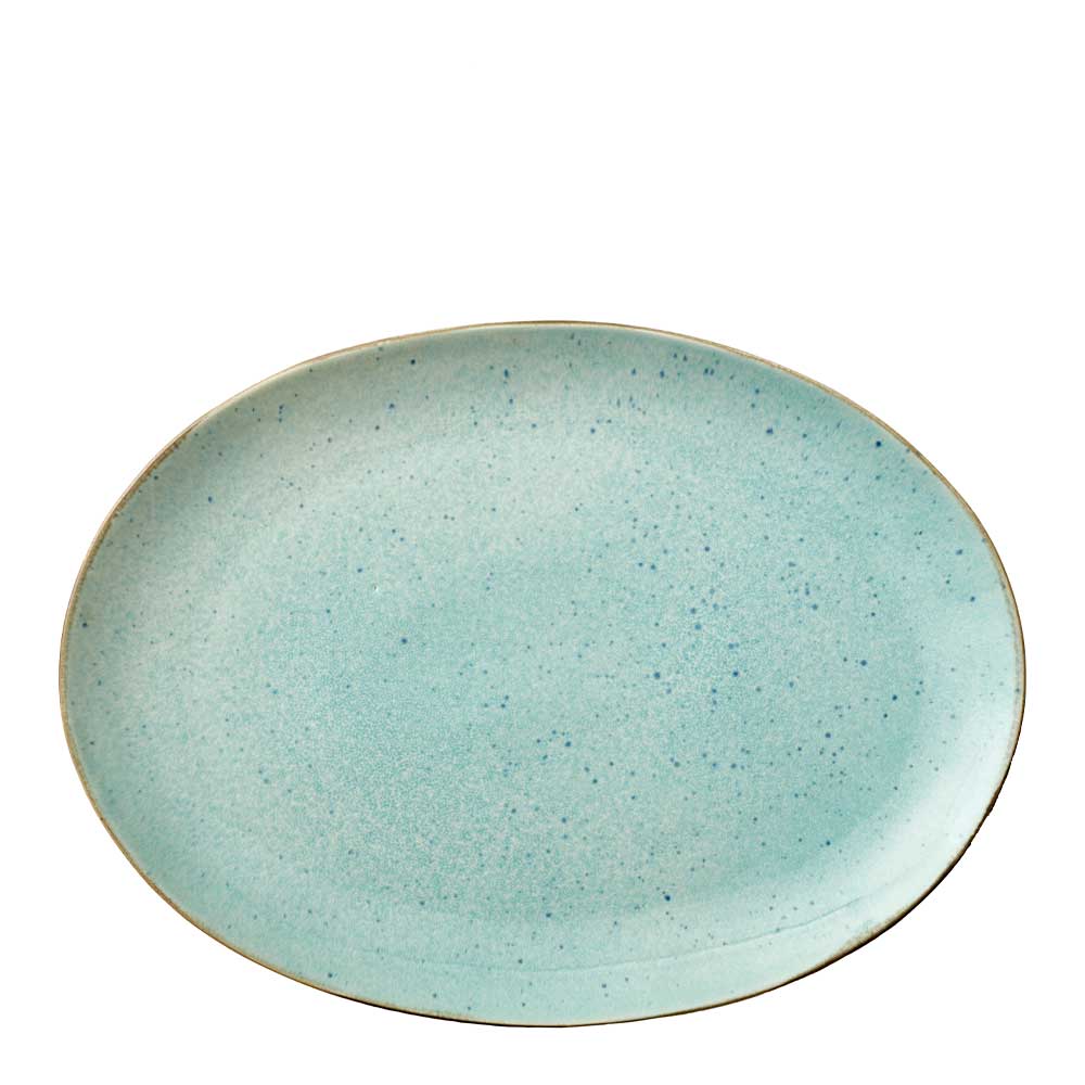 Bitz Fat Oval 45×34 cm Grå/Ljusblå