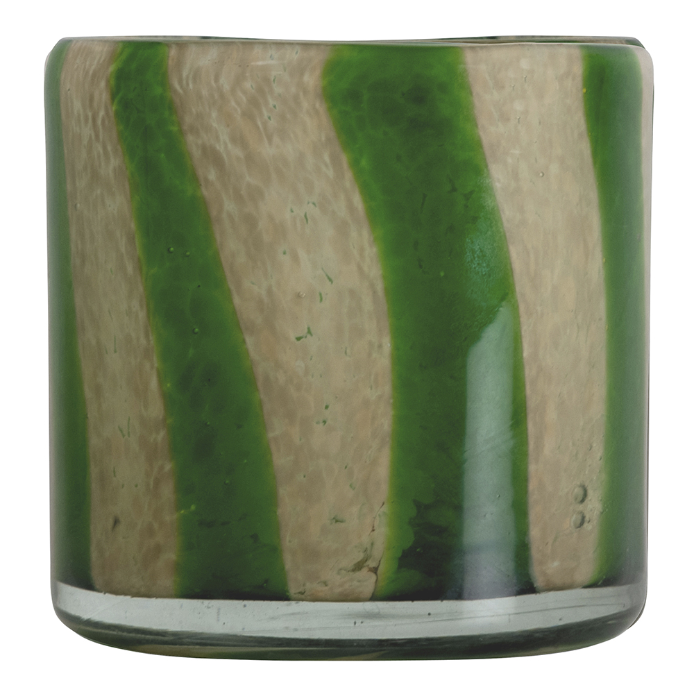 Byon – Calore Ljushållare 15×15 cm Grön/Beige Randig