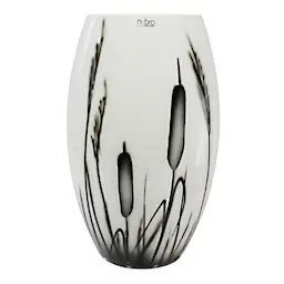 Nybro Crystal Dunkjevle vase 20 cm hvit