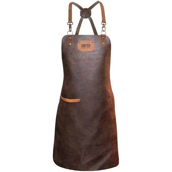 Crafted - Förkläde I Läder Med x-Strap Brun