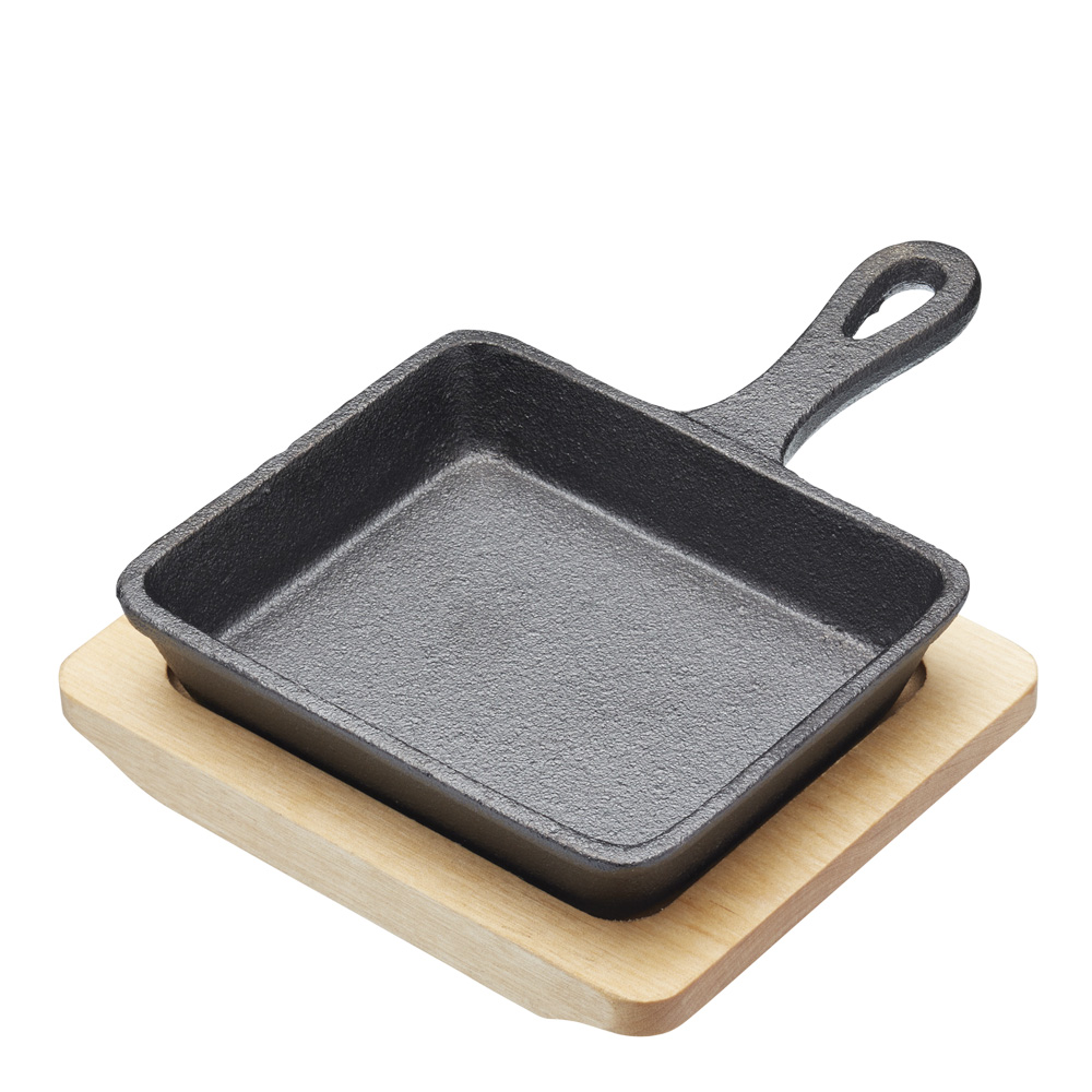 Gjutjärnspanna mini 18 cm med bräda