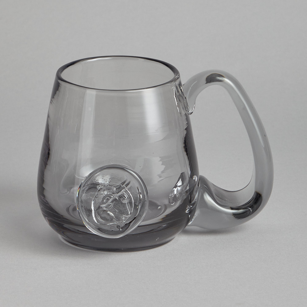 Reijmyre Glasbruk – SÅLD Gråtonade Ölsejdlar med Emblem 5 st