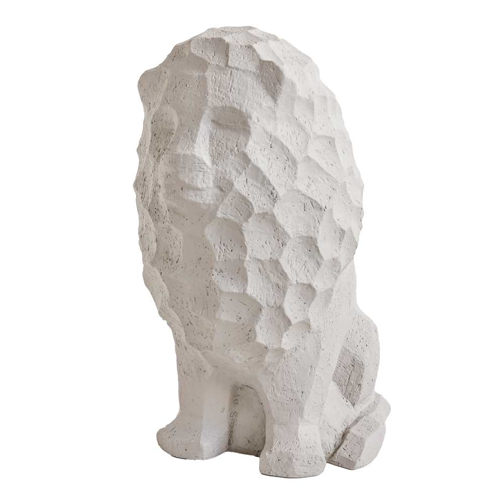 Cooee – Lion of Judah Skulptur i kalksten Lejon 19,5×25,5 cm Vit