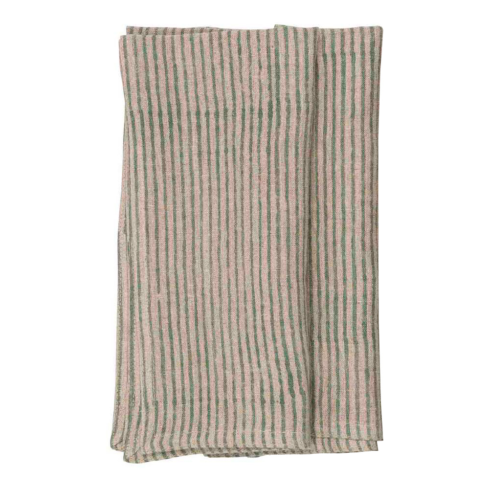 Läs mer om Chamois - Stripe Servett Lin 50x50 cm 2-pack Grön