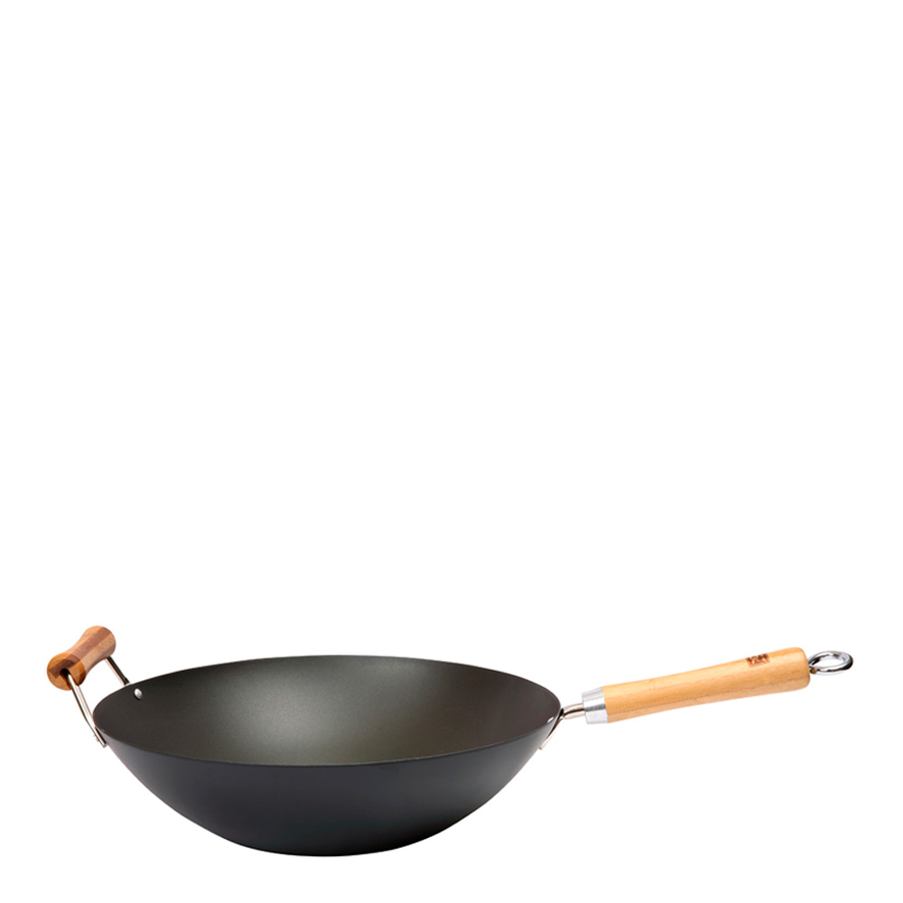 Dexam – School of Wok Wokpanna 36 cm med bambuhandtag Svart