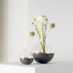 Skultuna Pomme Vase/Lykt 9,5 cm Grå/Messing  hover