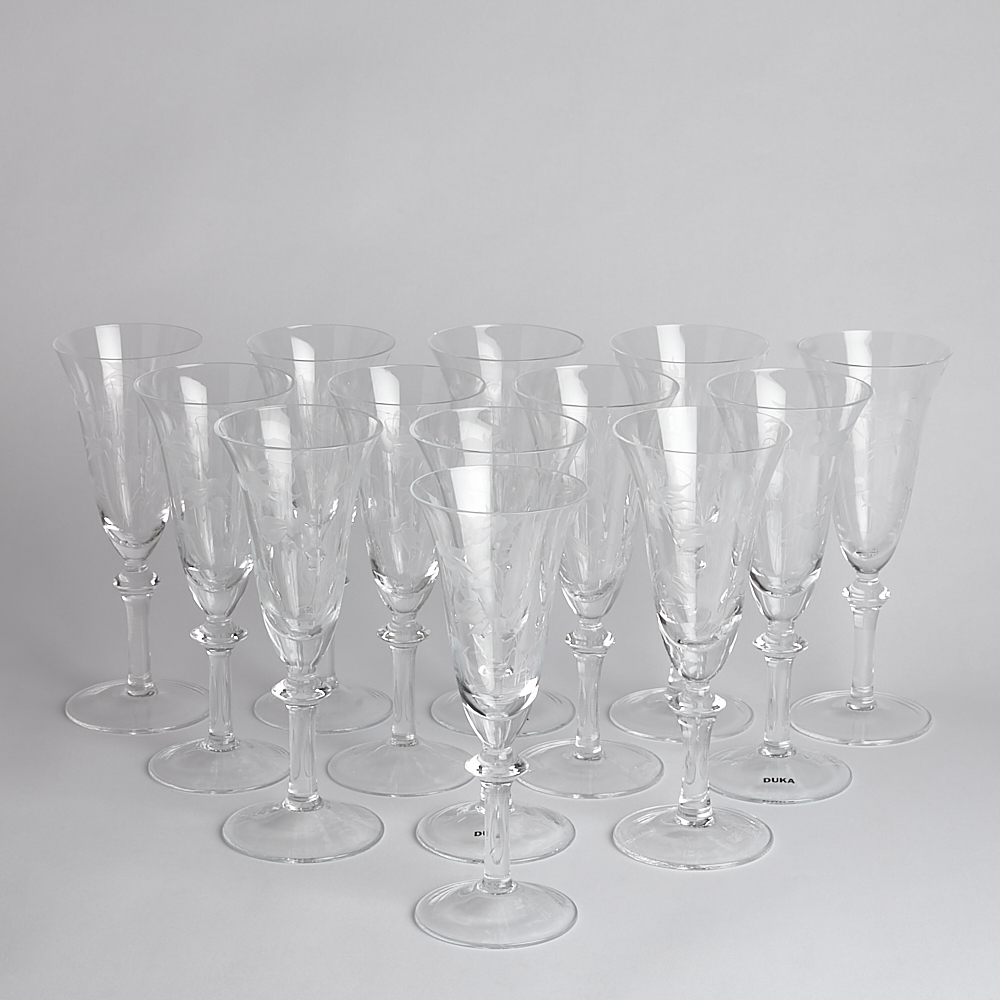 Vintage – SÅLD Champagneglas Blåklocka 13 st