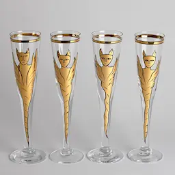 Kosta Boda Champagneglas "Goldie" Ulrica Hydman Vallien 4 st