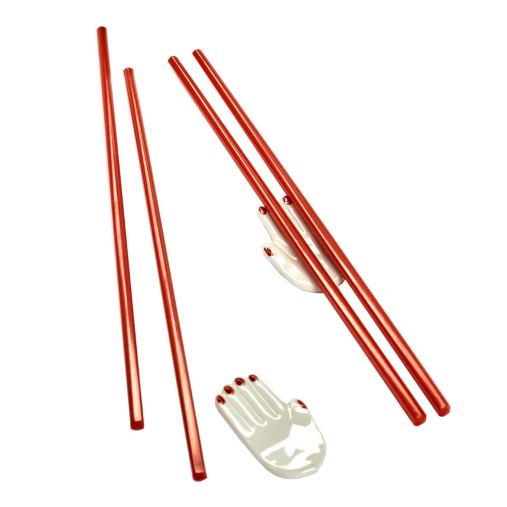 Serax – Table Nomade Ätpinnar 4-pack med Ställ 2-pack Röd/Vit