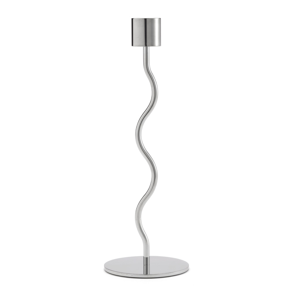 Cooee – Curved Ljusstake 23 cm Silver