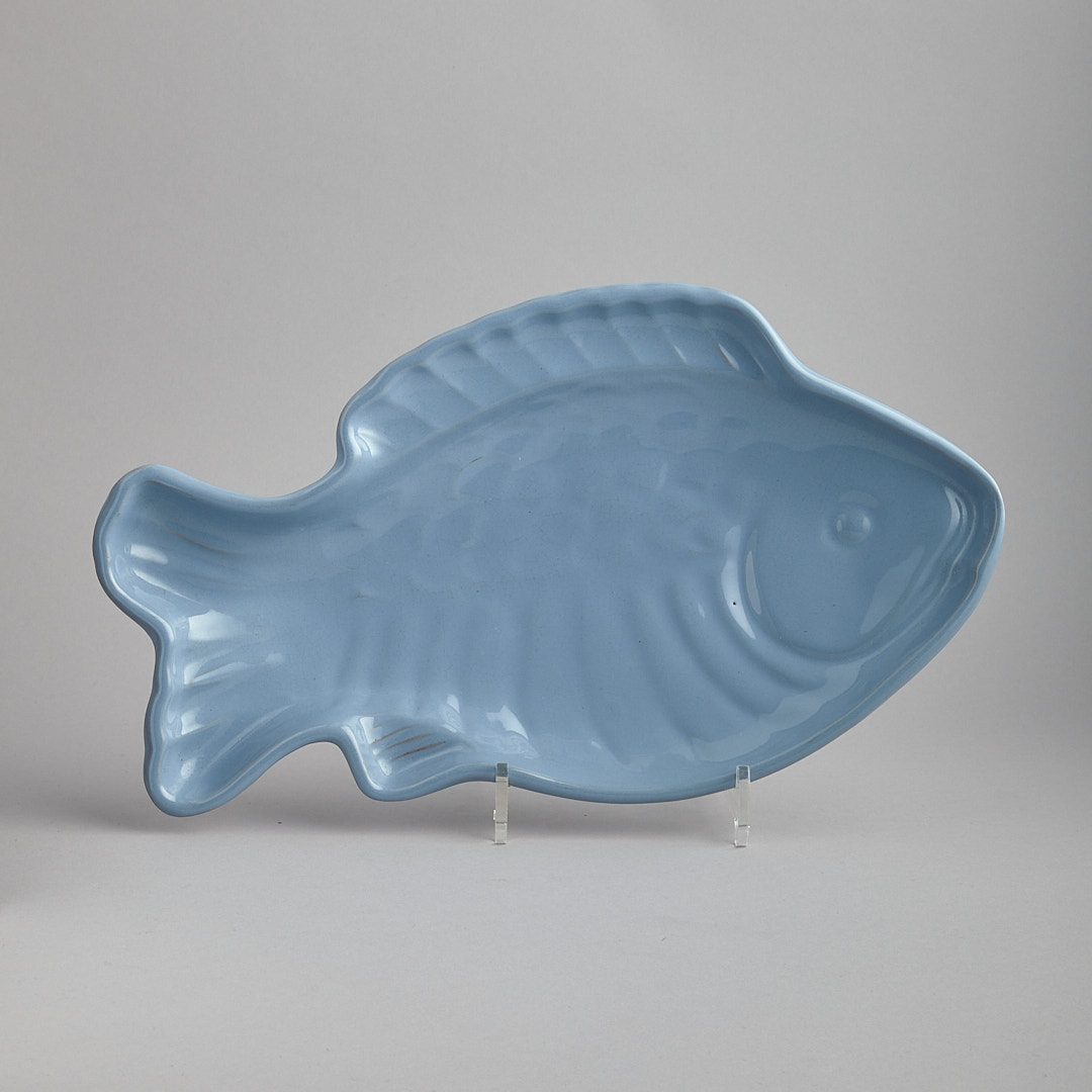 Vintage - Blått fat i form av fisk
