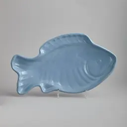 Vintage Blått fat i form av fisk