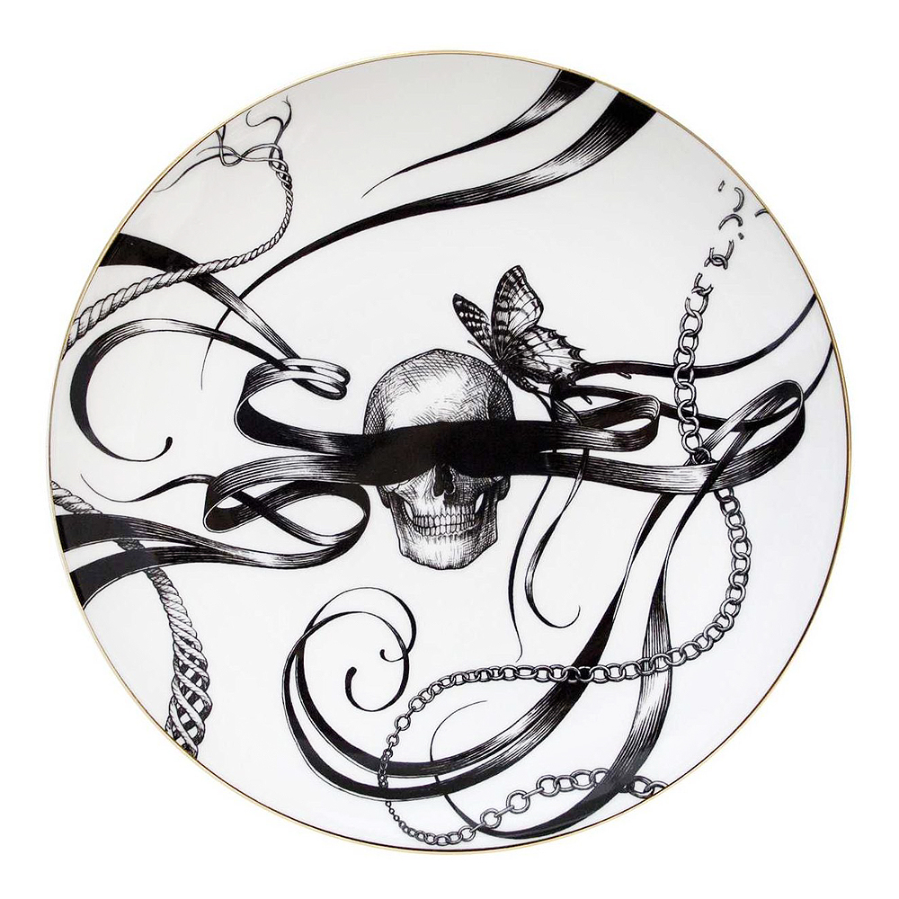 Rory Dobner Perfect Plate Swirly Masked Skull 21 cm