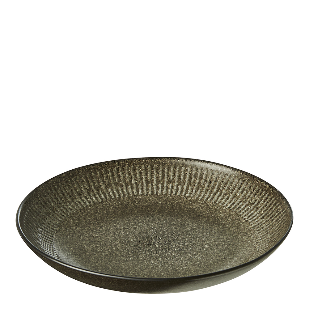 Aida – Relief Stoneware Djup Tallrik 22 cm Grå