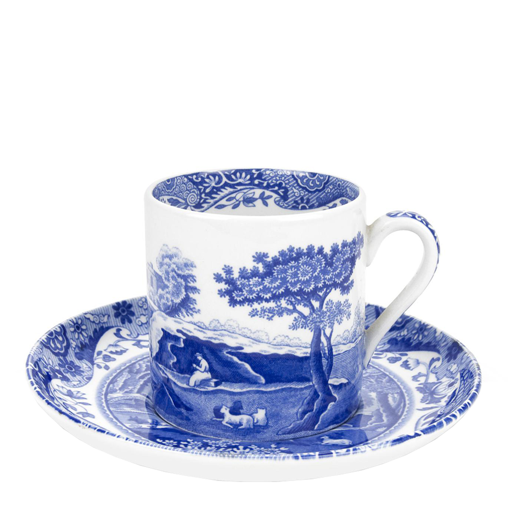 Läs mer om Spode - Blue Italian Kaffekopp med Fat 9 cl