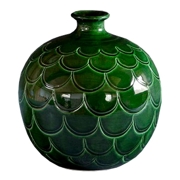Misty Vas Rund höjd 19 cm Grön emerald 