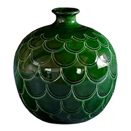 Bergs Potter Misty Vase Rund 19 cm Grønn emerald