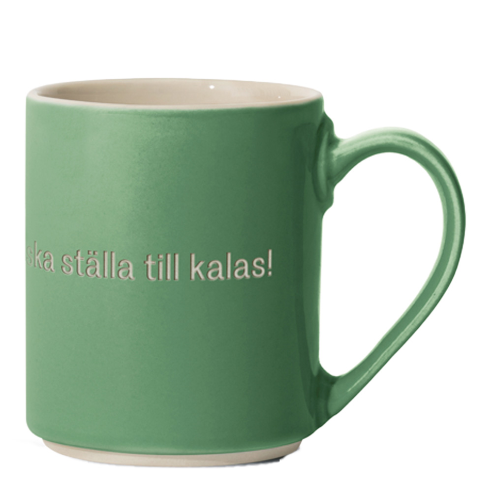 Läs mer om Design House Stockholm - Astrid Lindgren Mugg Jag vet en som ska ställa till kalas! Grön