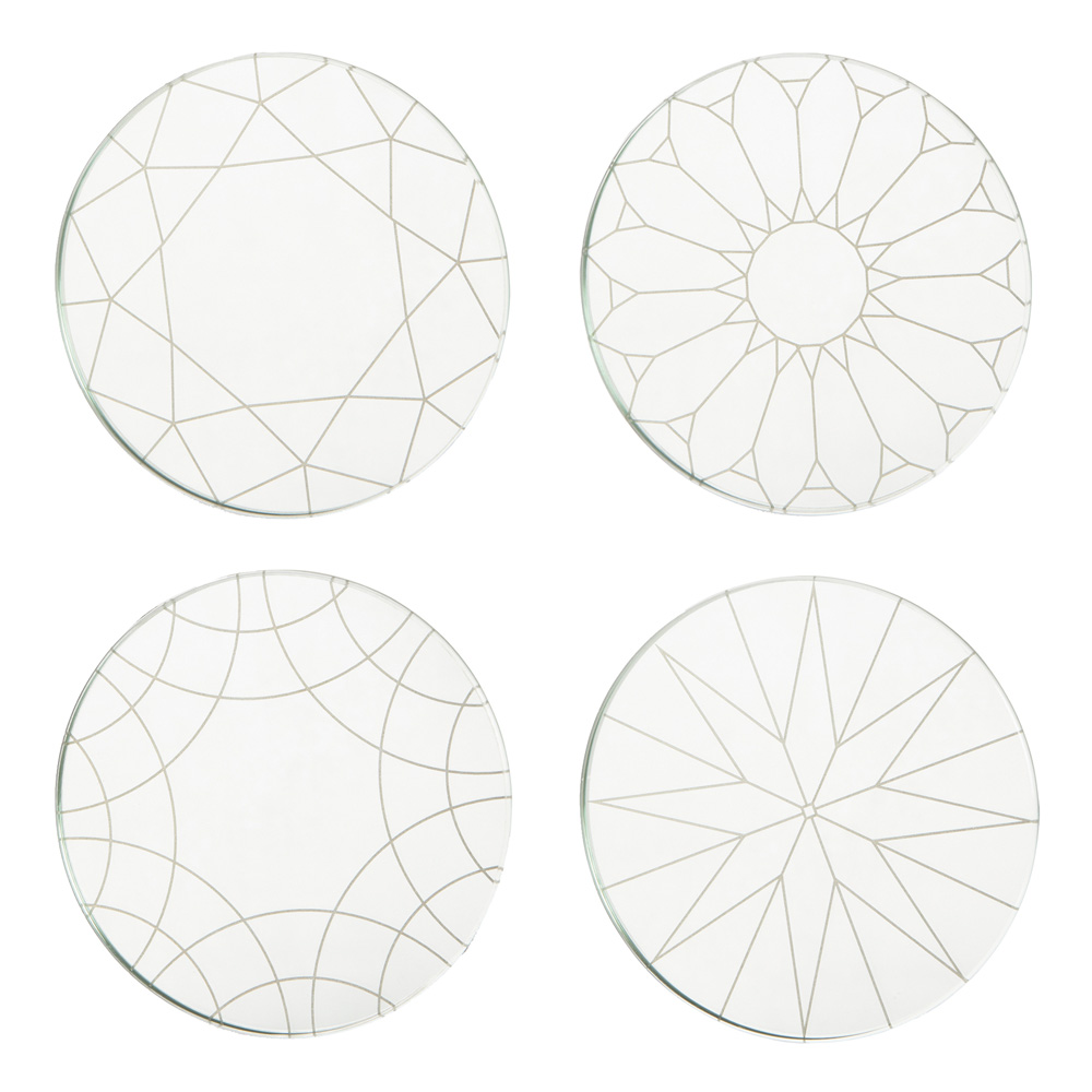 &klevering - Mirror Glasunderlägg Glas 4-pack