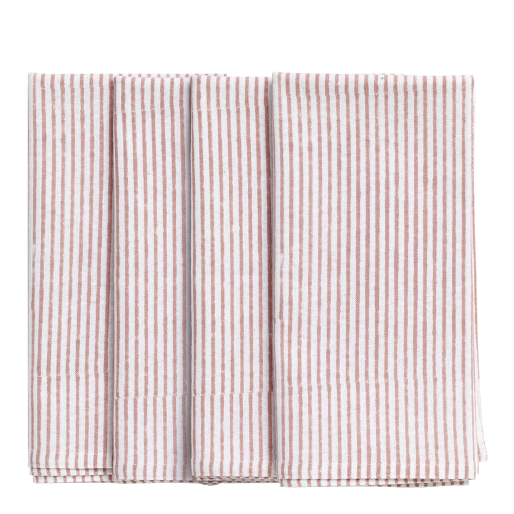 Chamois - Stripe Randig Servett 4-pack 50x50 cm Rosa