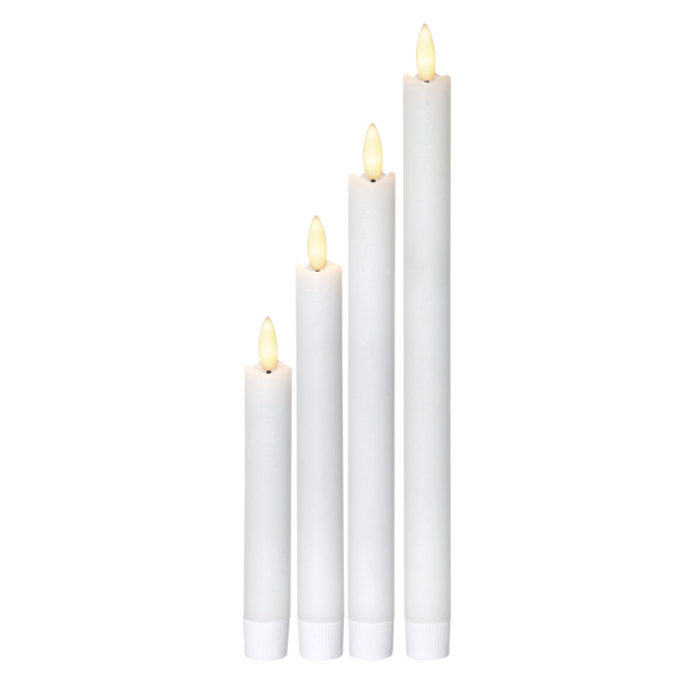 Star Trading - Flamme led-lys med timer 4 stk hvit