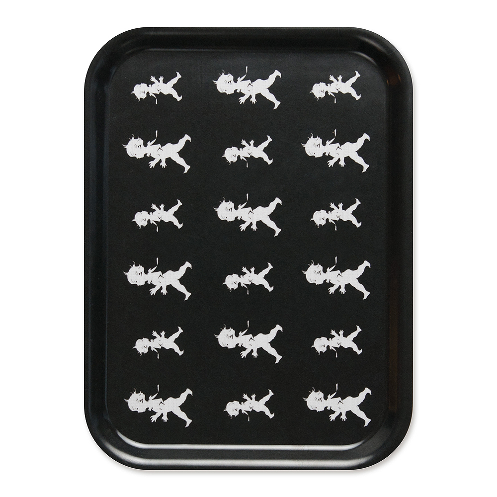 Solstickan - Bricka 27x20 cm Svart repeterande